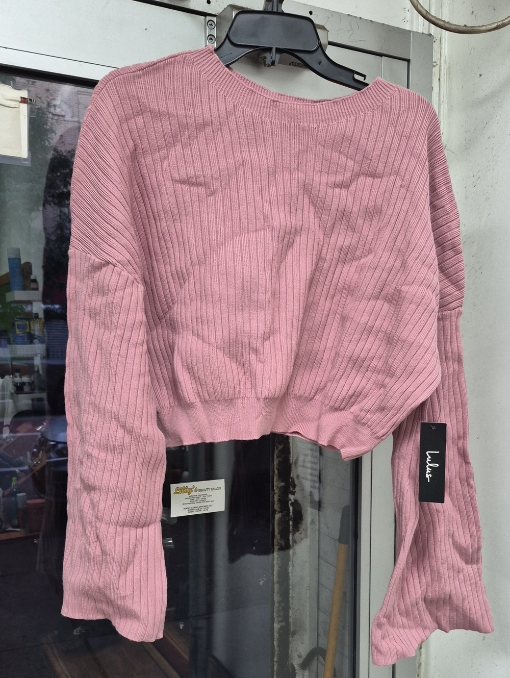 lululemon athletica Dusty Pink Ribbed Cropped Sweater